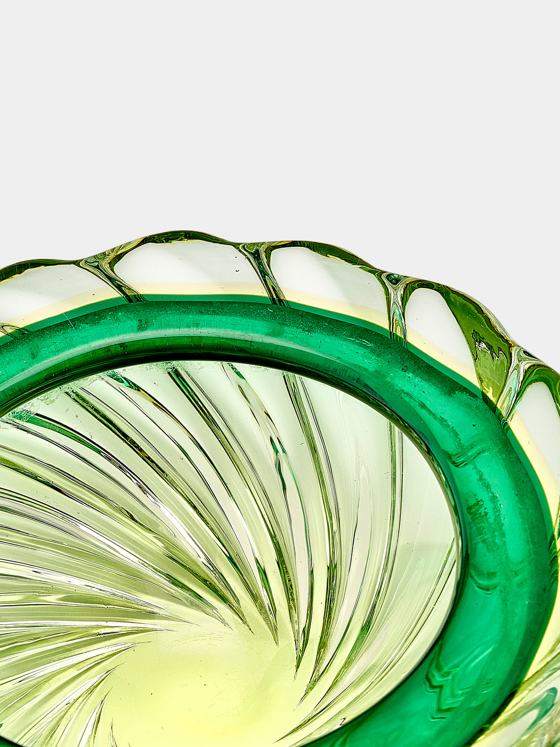 Antique and Vintage - 1950s Ercole Barovier Murano Glass Ashtray - Green - ABASK