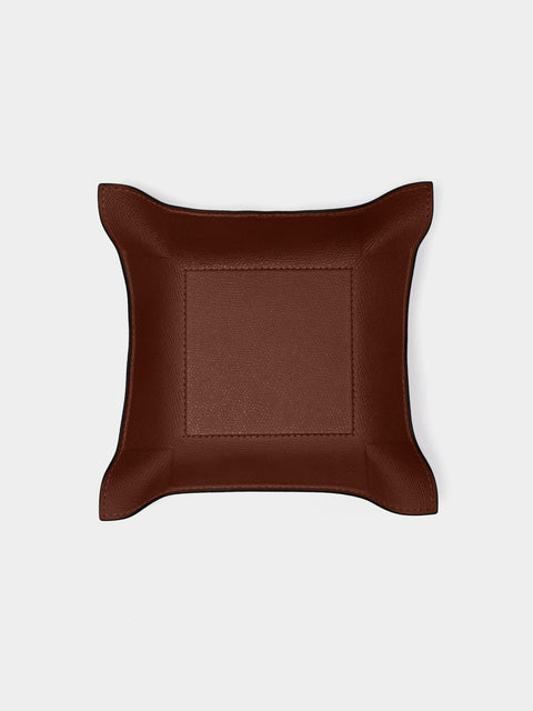 Giobagnara - Jack Leather Square Valet Tray - Brown - ABASK - 