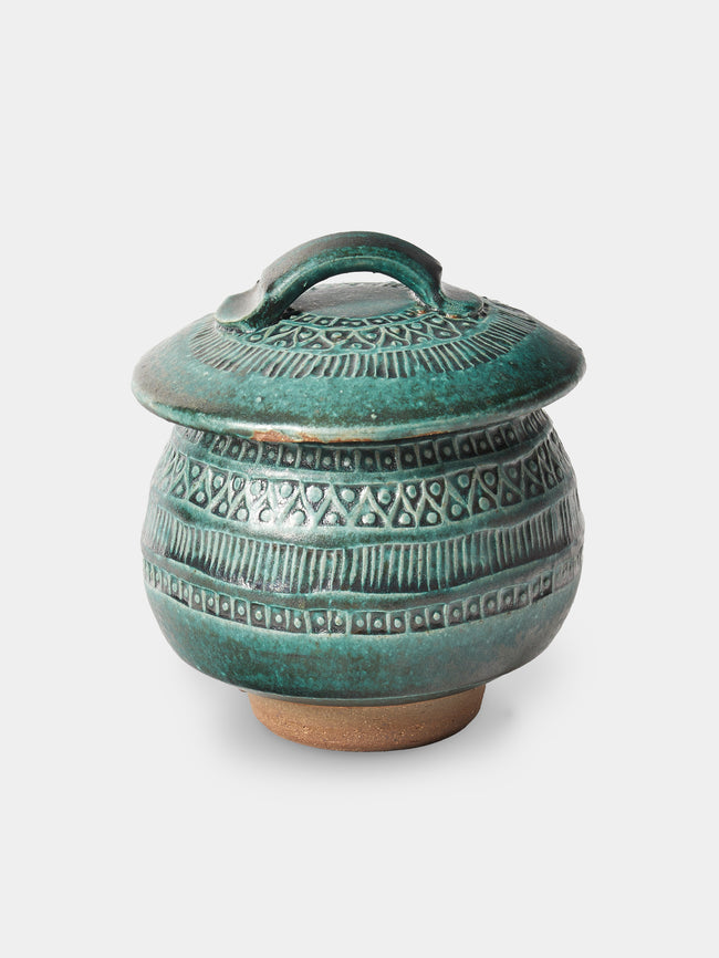Matthew Foster - Ceramic Patterned Lidded Jar - Green - ABASK - 