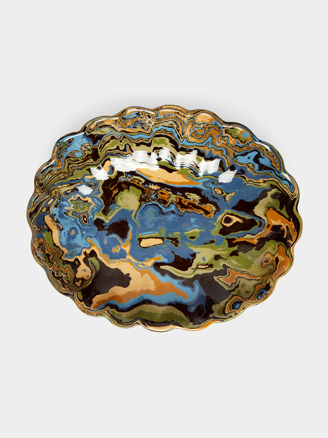 Atelier Saint-André Perrin - Marbled Ceramic Large Serving Plate -  - ABASK - 