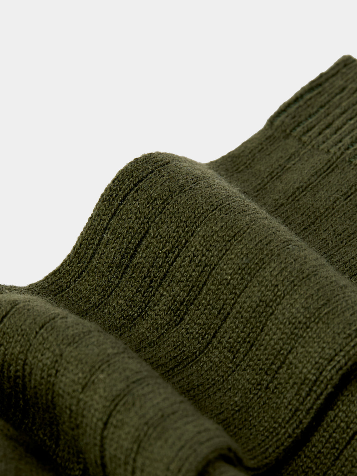 Maria La Rosa - Women's Ribbed Cashmere Socks | One Size - Khaki - ABASK
