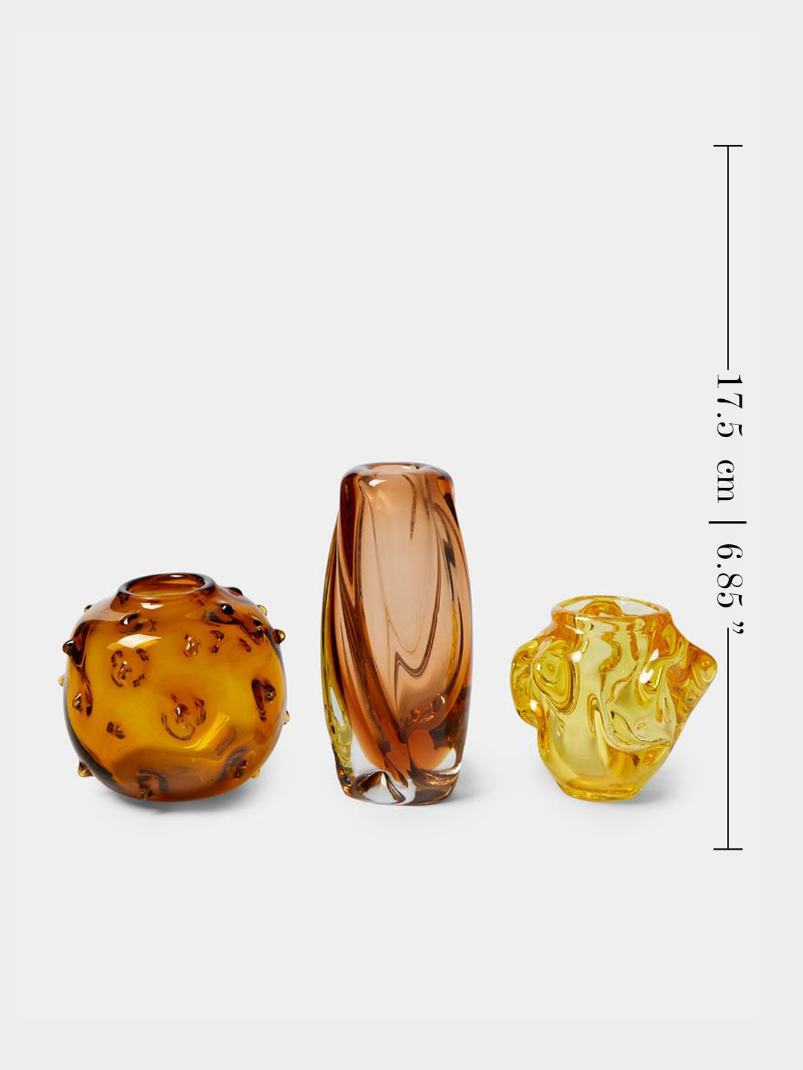 Antique and Vintage - Mid-Century Glass Bud Vases (Set of 3) - Yellow - ABASK