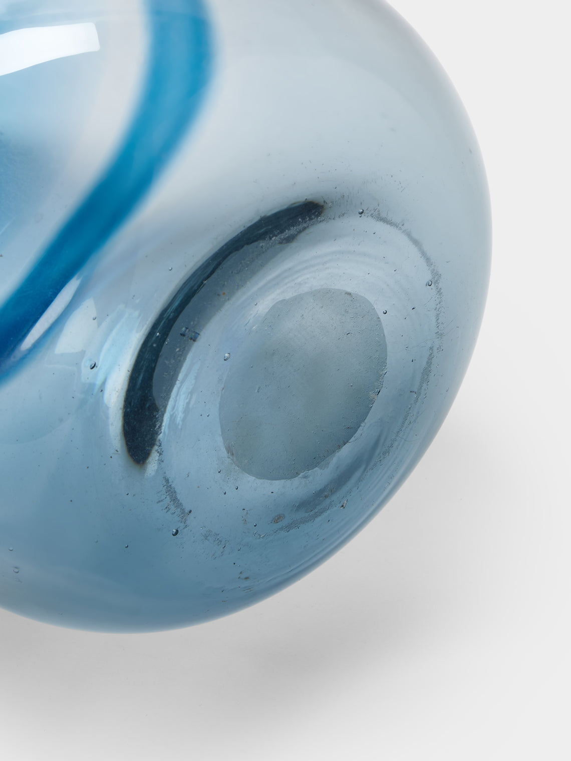 Antique and Vintage - 1980s Murano Glass Vase (13.5in/34cm) - Blue - ABASK