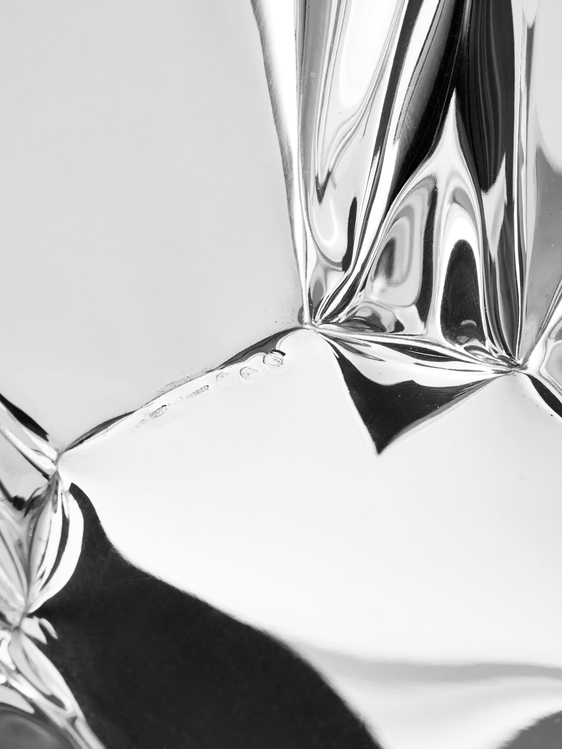 San Lorenzo - 1993 Afra and Tobia Scarpa Cartoccio Pure Silver Bowl with Tips (11in/28cm) - Silver - ABASK