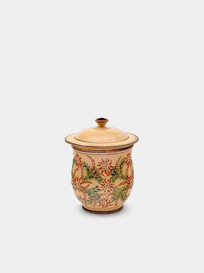 Poterie d’Évires - Flowers Hand-Painted Ceramic Mini Lidded Pot - Cream - ABASK - 