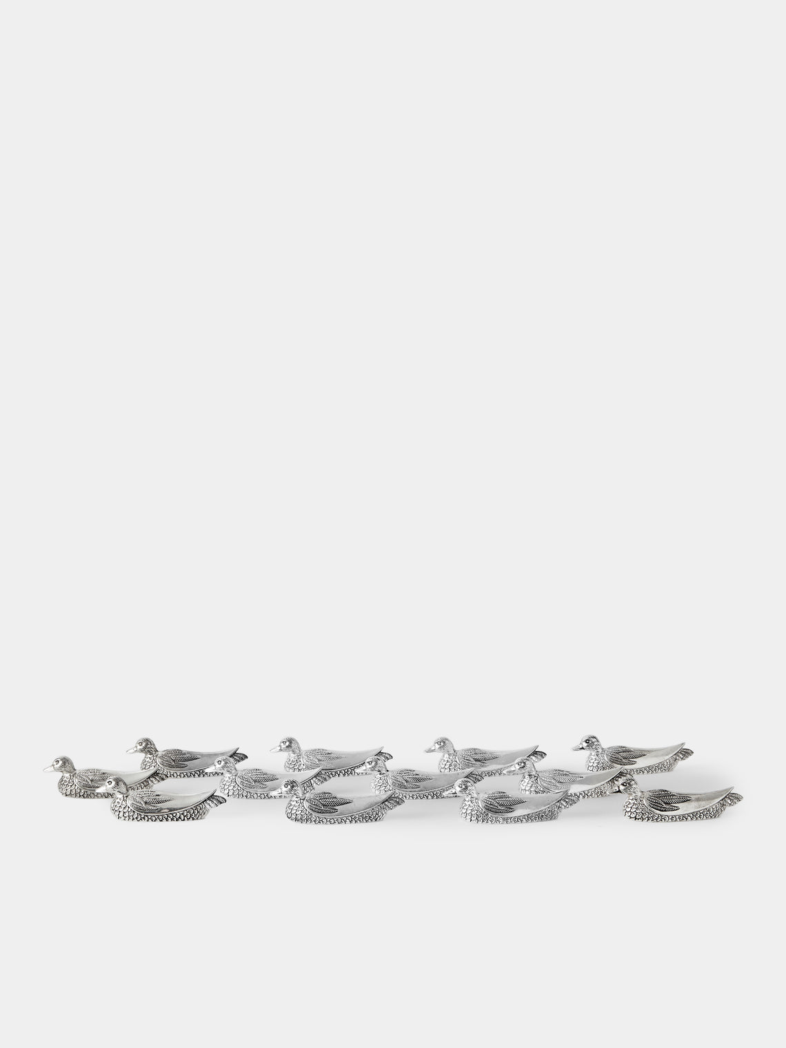 Antique and Vintage - Mid Century Silver Plated Ducks Knife Rests (Set of 12) - Silver - ABASK
