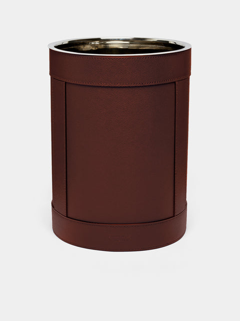 Giobagnara - Brus Leather Wastepaper Bin - Brown - ABASK - 