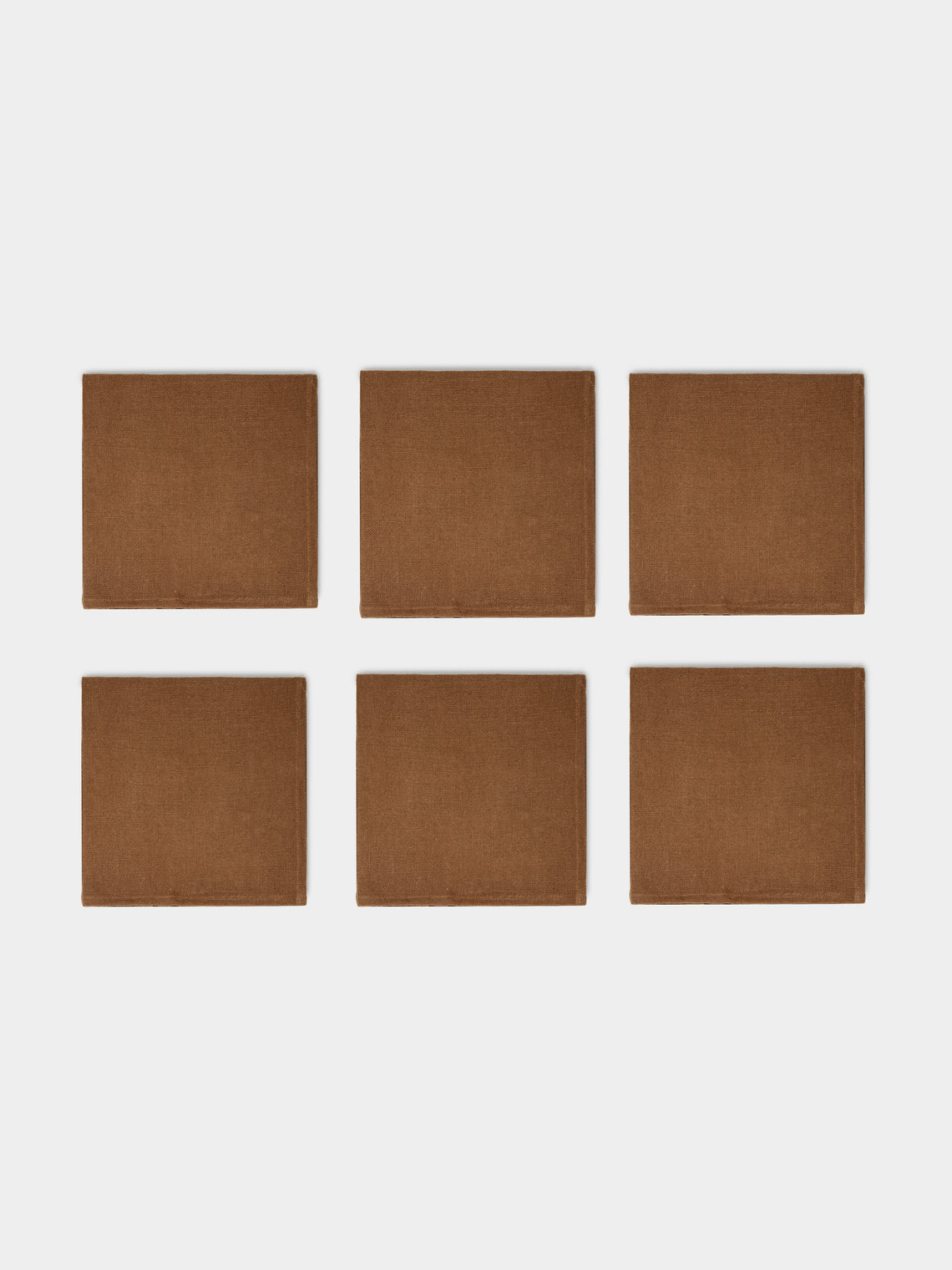 Libeco - Hudson Handwoven Linen Napkins (Set of 6) - Brown - ABASK - 
