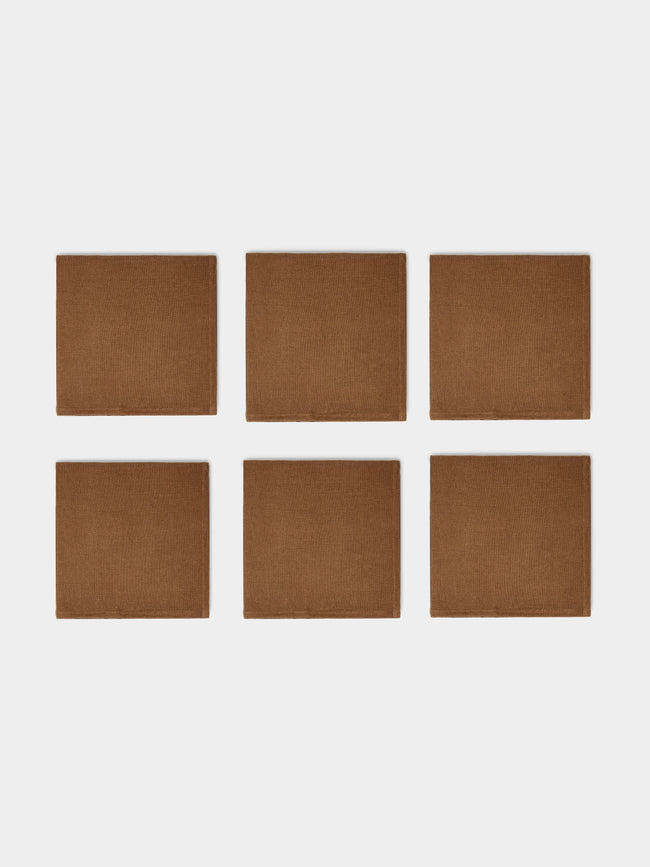 Libeco - Hudson Handwoven Linen Napkins (Set of 6) - Brown - ABASK - 