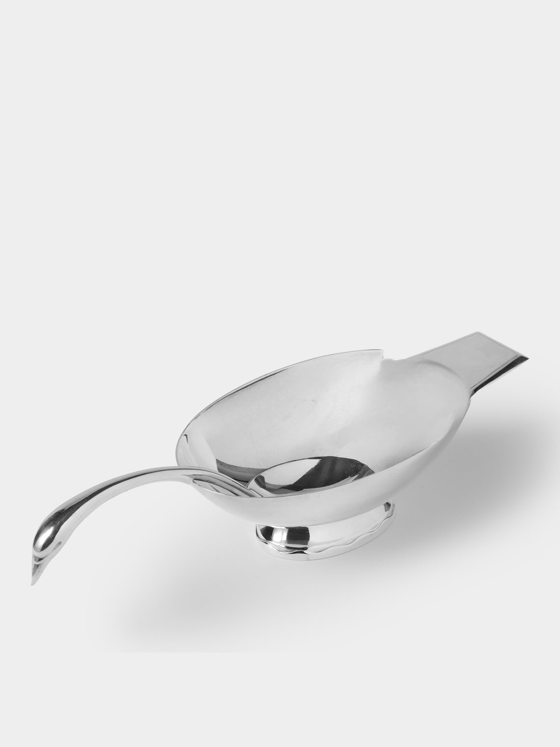 Antique and Vintage - 1960s Christofle Swan Silver-Plated Saucier - Silver - ABASK