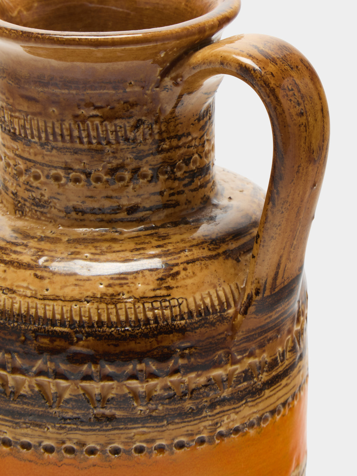 Antique and Vintage - 1960s Bitossi Sahara Ceramic Jug - Green - ABASK