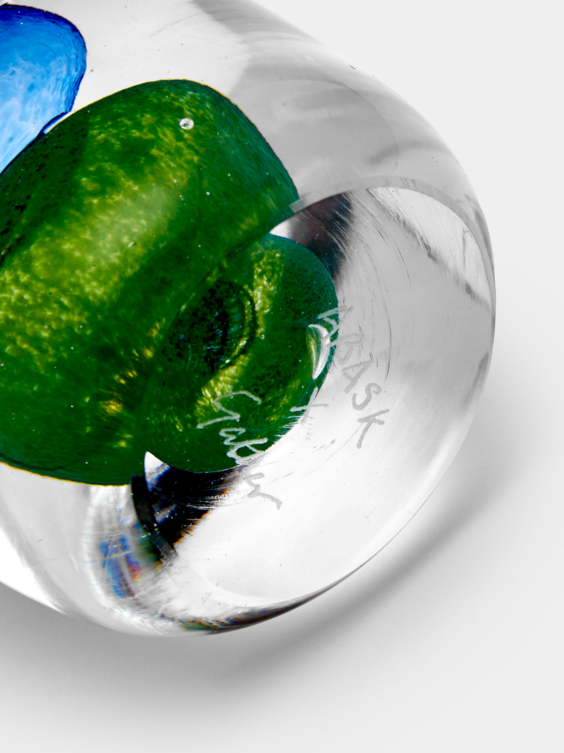 Gather - Hand-Blown Glass Paperweight - Blue - ABASK