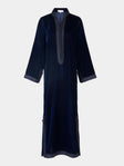 Muzungu Sisters - Alia Hand-Embroidered Velvet Dress - Navy - ABASK - 