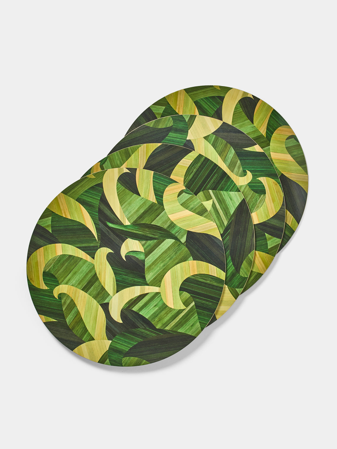 HestiaLiving - Tropique Wood Placemats (Set of 4) - Green - ABASK