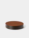 Giobagnara - Tao Leather Coasters (Set of 6) - Brown - ABASK - 