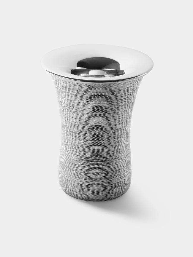 San Lorenzo - 1996 Afra and Tobia Scarpa Interspace Pure Silver Vase (9in/23cm) - Silver - ABASK - 