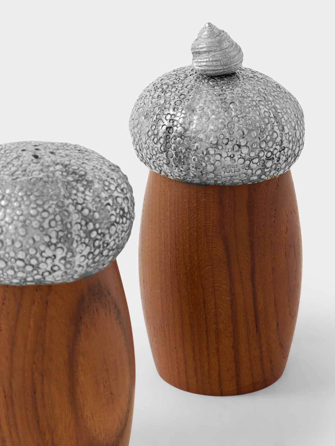 Au Bain Marie - | Set of 2 | Wood and Pewter Salt & Pepper Mills - Brown - ABASK
