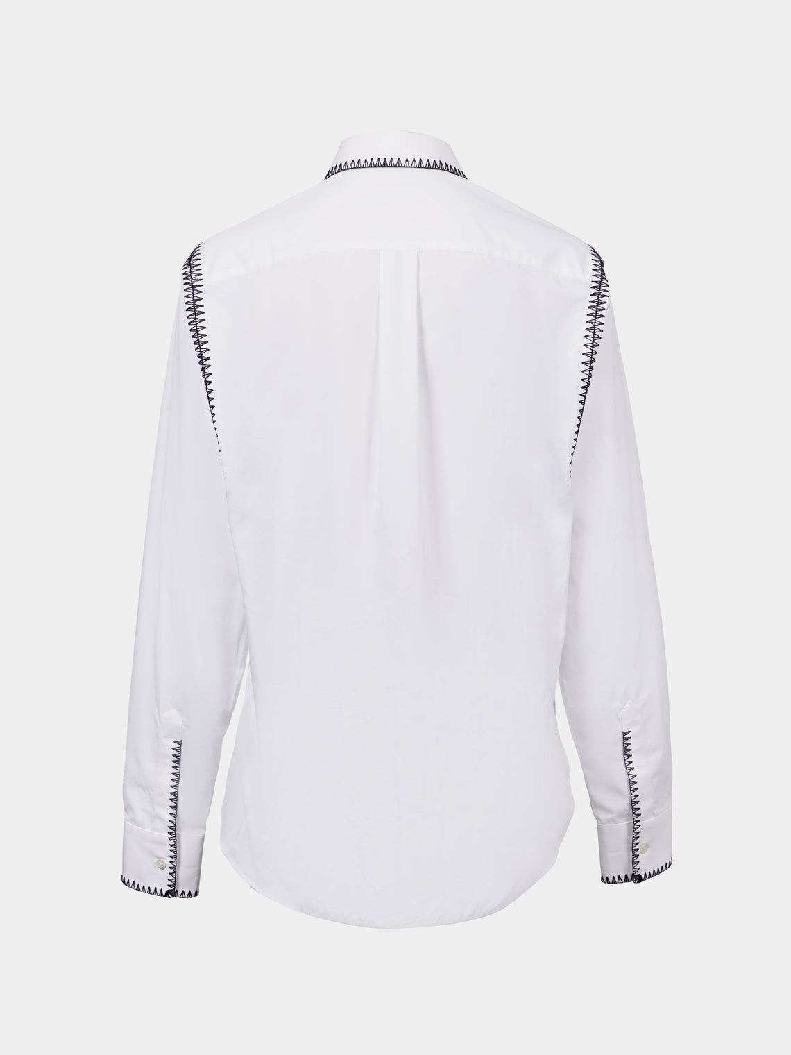 Sebline - Marocaine Hand-Embroidered Cotton Shirt | Size: L/XL - White - ABASK