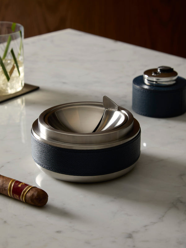 Giobagnara - Libeccio Leather Tipping Ashtray - Navy - ABASK