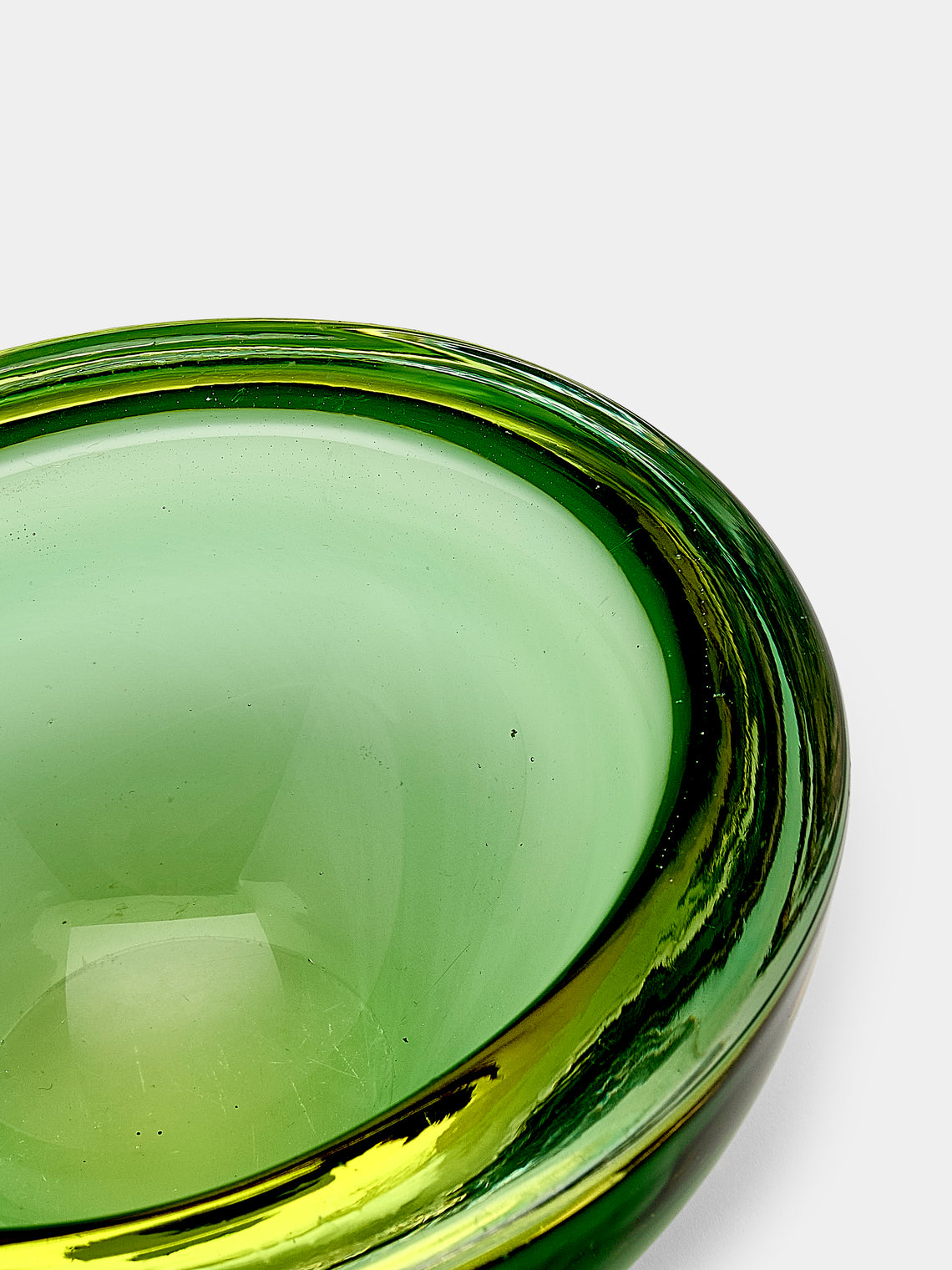 Antique and Vintage - 1950s Flavio Poli Murano Glass Ashtray - Green - ABASK