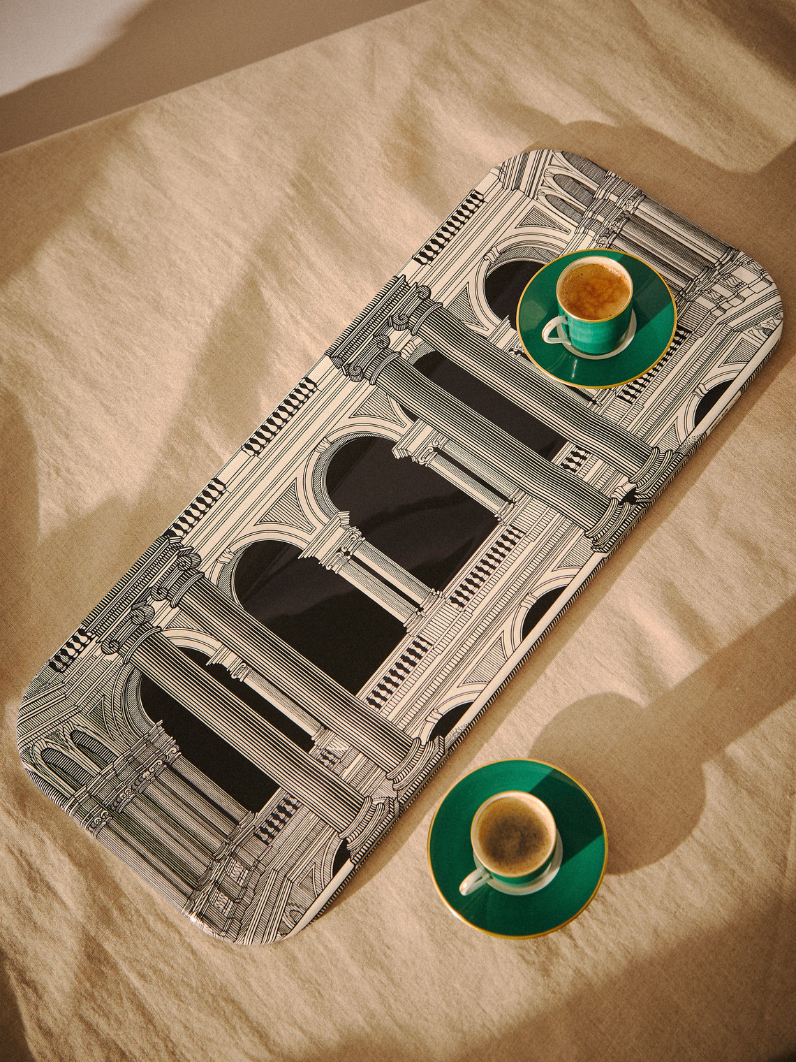 Fornasetti - Brera Wood Tray (23.5in/60cm) - Multiple - ABASK