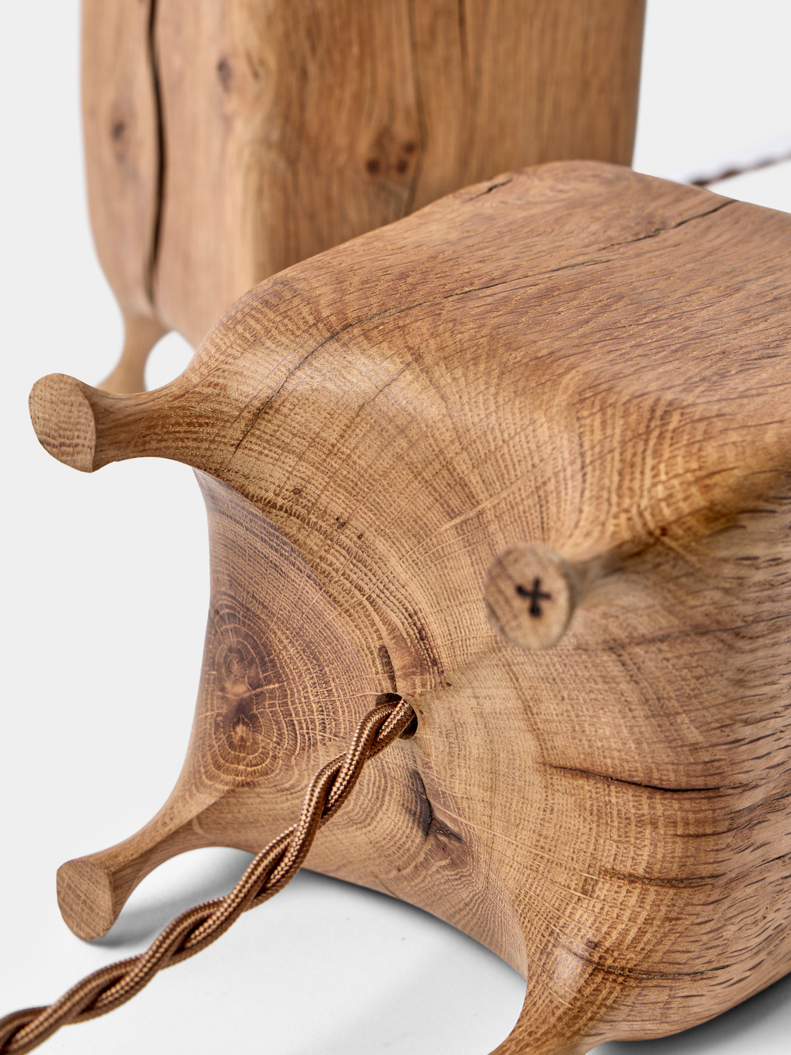 Jamie Gaunt Designs - | Set of 2 | No. 1 Natural Oak Mini Table Lamps - Natural - ABASK