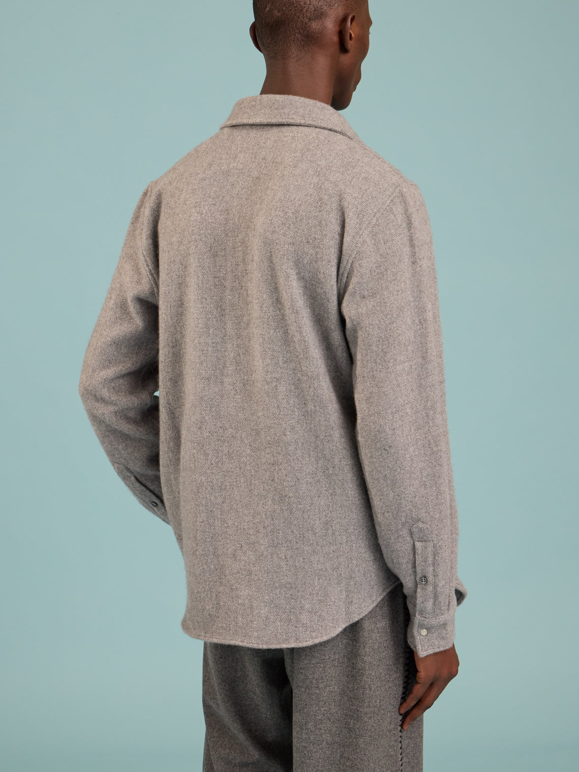 God's True Cashmere - Cashmere Shirt | Size: M - Gray - ABASK