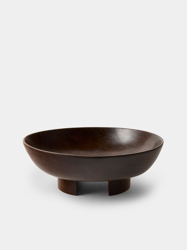 CasaLatina - Lara Full Moon Hand-Carved Salad Bowl - Brown - ABASK - 