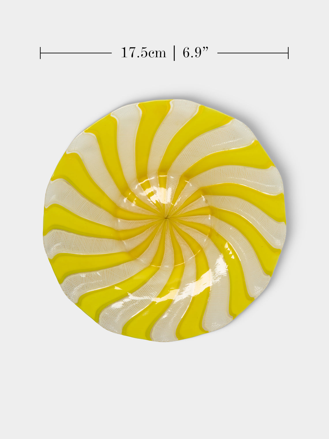 Antique and Vintage - 20th-Century Venetian Glass Trinket Tray (7in/17.5cm) - Yellow - ABASK