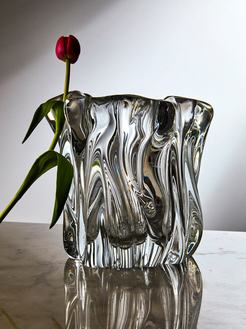 Antique and Vintage - 1970s Tapio Wirkkala Glass Vase (8in/20cm) - Clear - ABASK