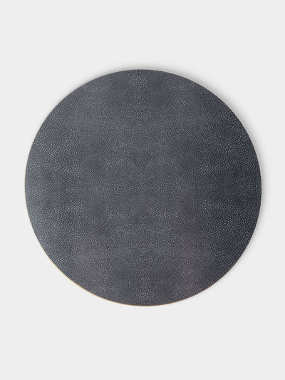 HestiaLiving - | Set of 4 | Prestige Faux Shagreen Placemats - Gray - ABASK - 