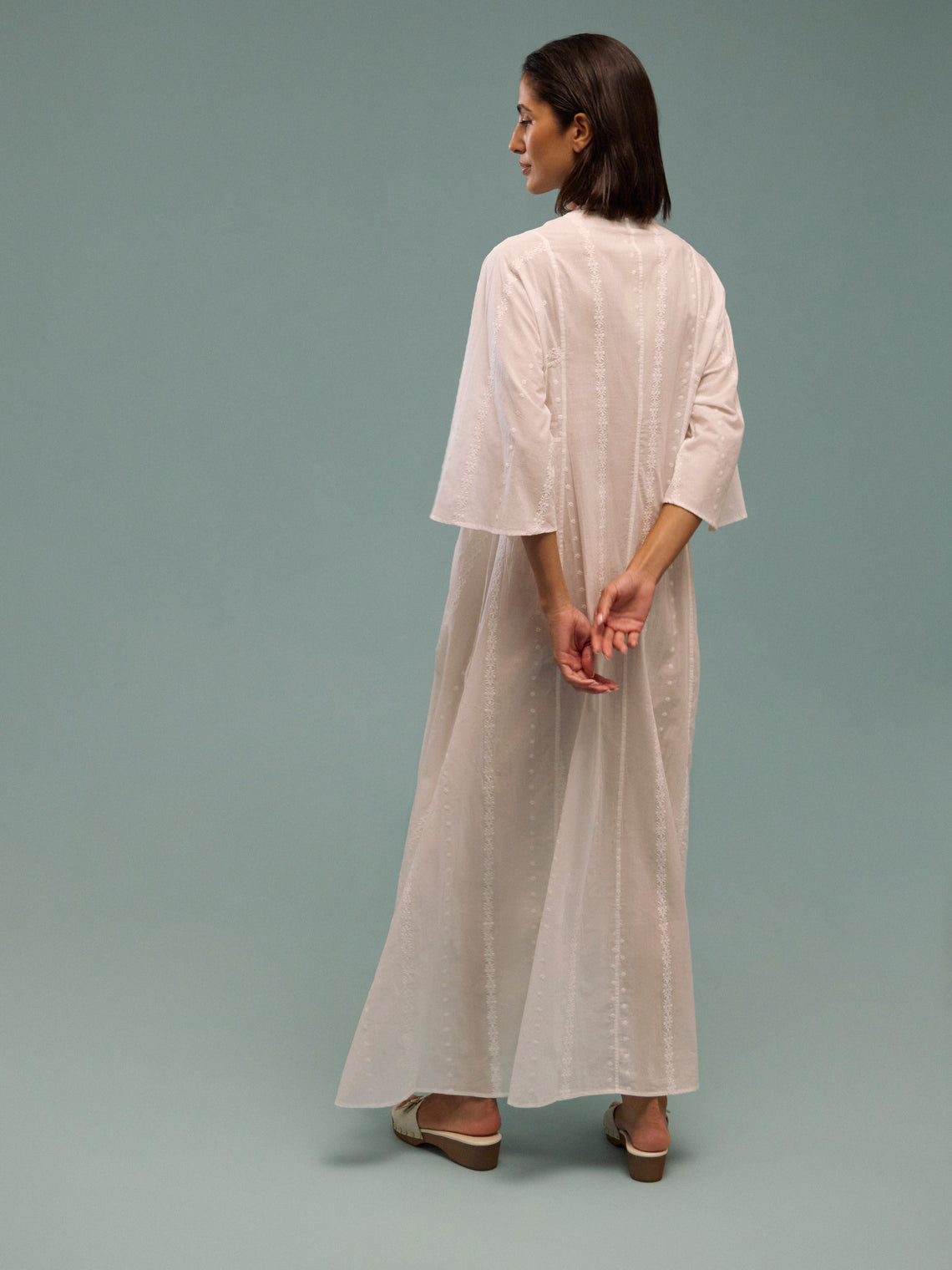 Thierry Colson - The Rachel Cotton Kaftan - White - ABASK