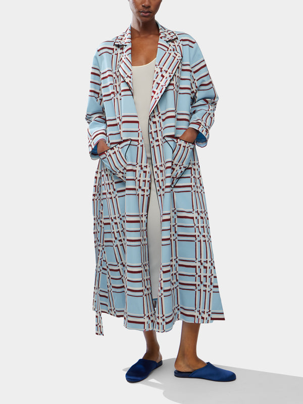 Emilia Wickstead - Georgette Painted-Grid Robe | Size: S -  - ABASK