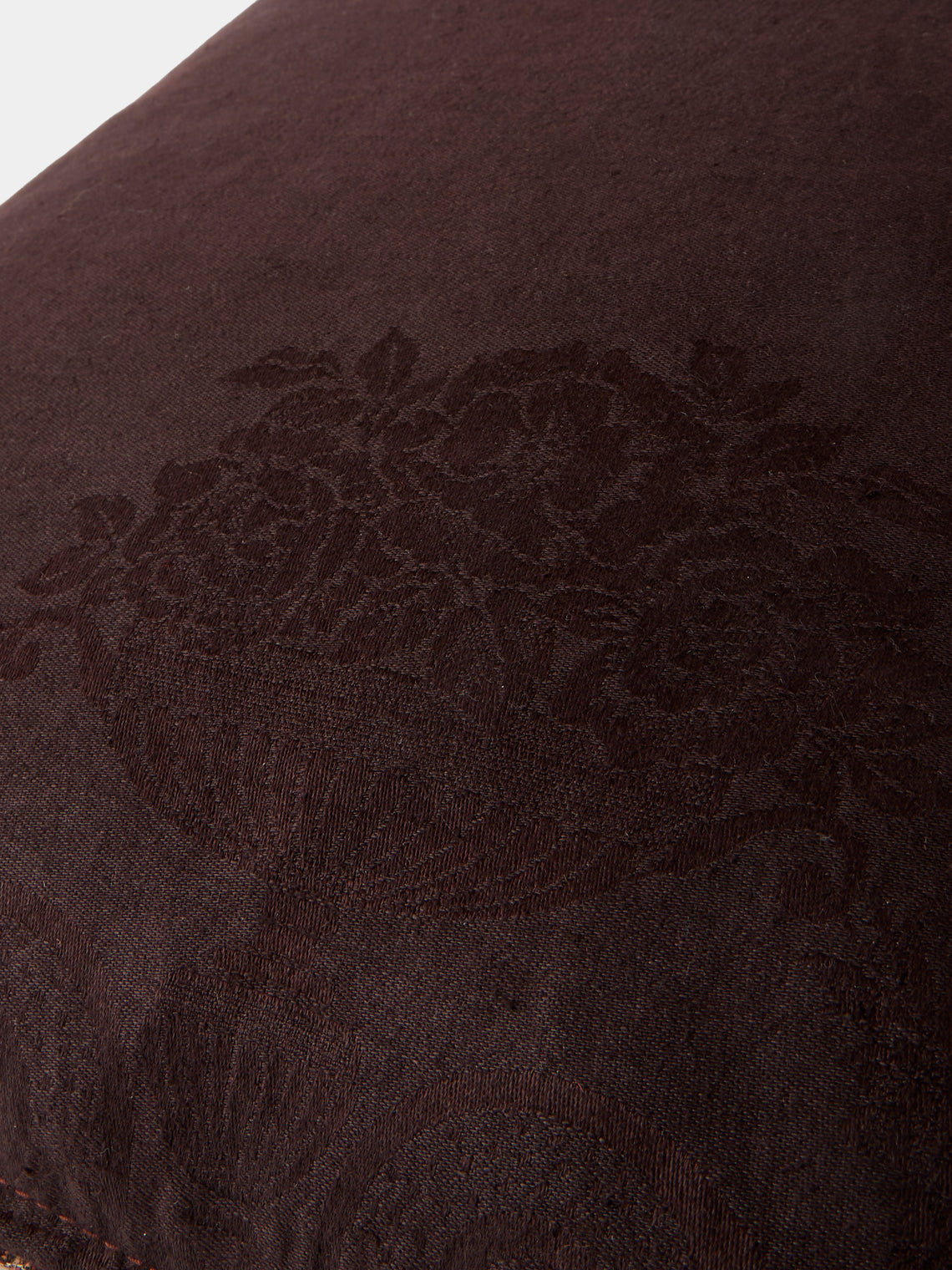 By Walid - 19th-Century Paisley Patchwork Wool and Damask Cushion (17.5in/45cm) - Multiple - ABASK