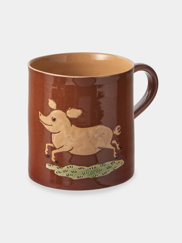 Poterie d’Évires - Animals Hand-Painted Ceramic Mugs (Set of 4) - Light Brown - ABASK