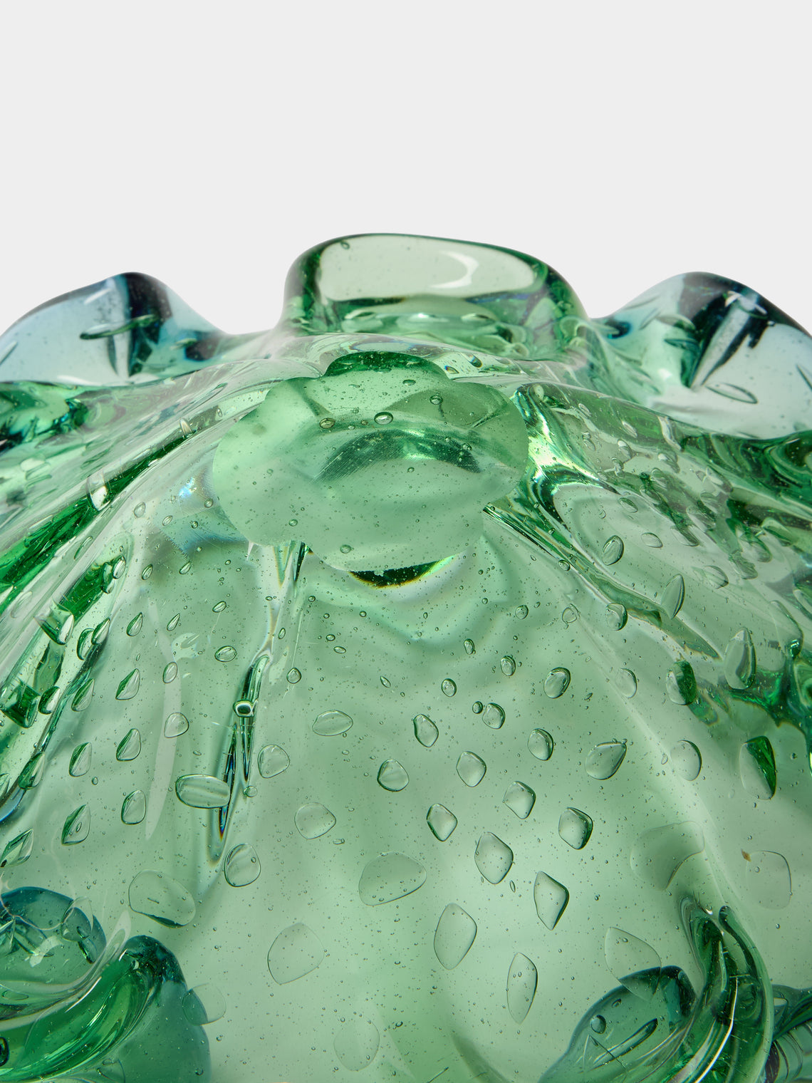 Antique and Vintage - Mid-Century Crystal Ashtray - Green - ABASK