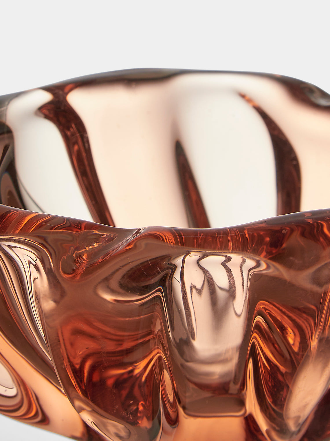 Antique and Vintage - Mid-Century Glass Ashtray - Orange - ABASK