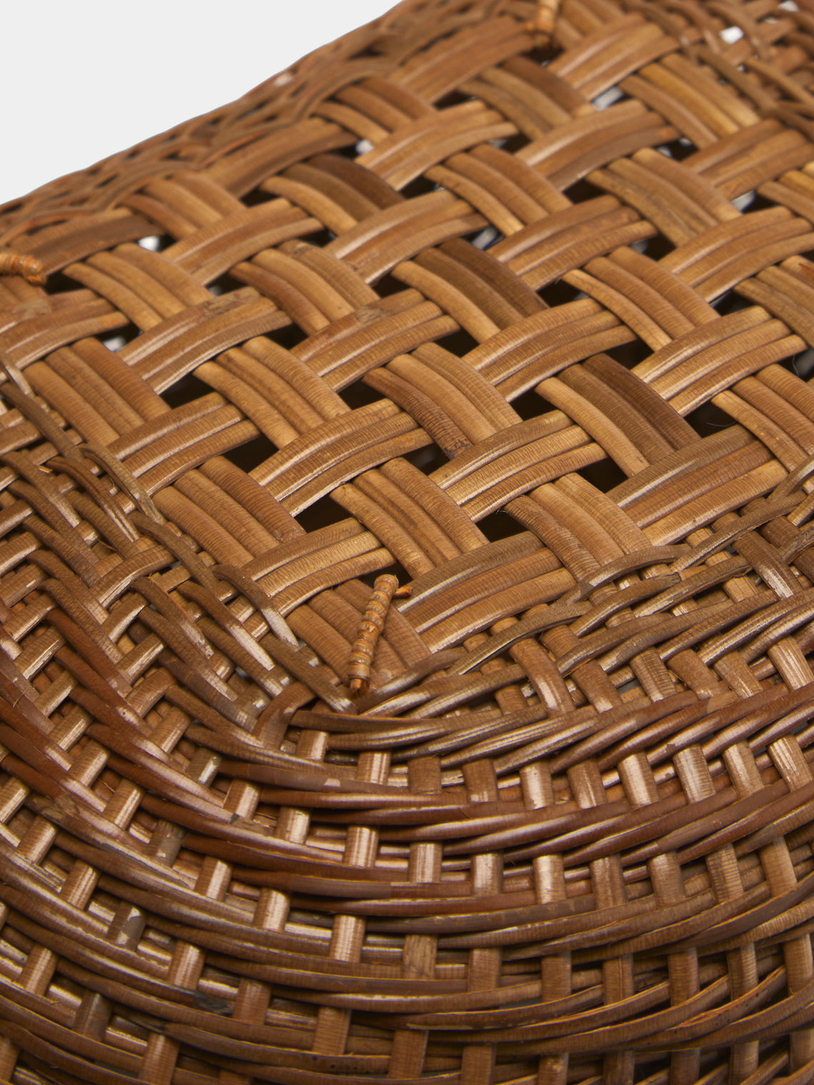 Junpei Kawaguchi - Hand-Braided Rattan Flower Basket with Handle - Brown - ABASK