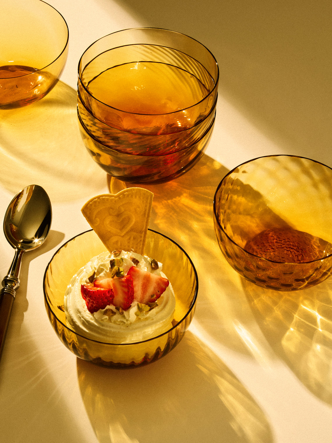 NasonMoretti - | Set of 6 | Idra Hand-Blown Murano Glass Dessert Bowls - Yellow - ABASK