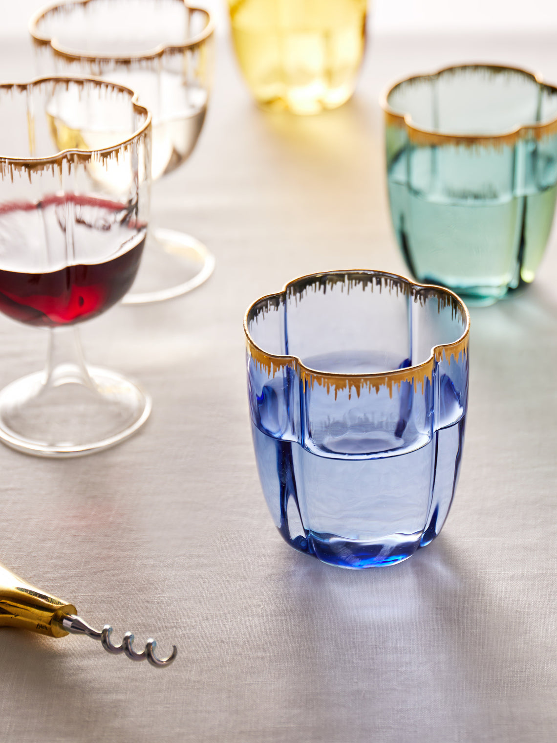 Pinto - Chance Hand-Blown Glass Tumblers (Set of 2) - Blue - ABASK