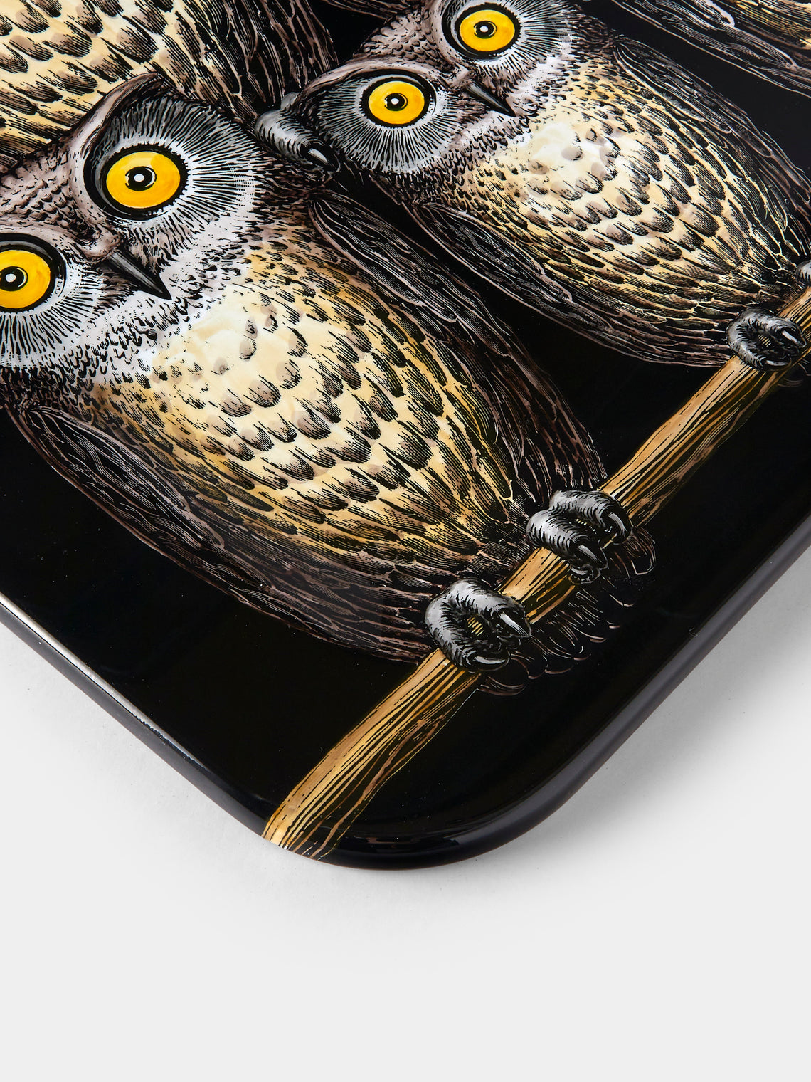 Fornasetti - Civette Iron Tray - Black - ABASK