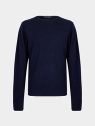 Denis Colomb - Cashmere Crew-Neck Sweater | Size: M - Navy - ABASK - 