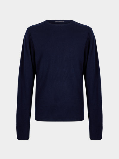 Denis Colomb - Cashmere Crew-Neck Sweater | Size: M - Navy - ABASK - 