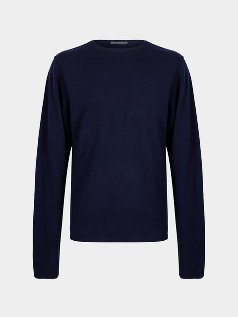 Denis Colomb - Cashmere Crew-Neck Sweater | Size: M - Navy - ABASK - 
