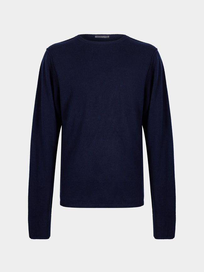 Denis Colomb - Cashmere Crew-Neck Sweater | Size: M - Navy - ABASK - 