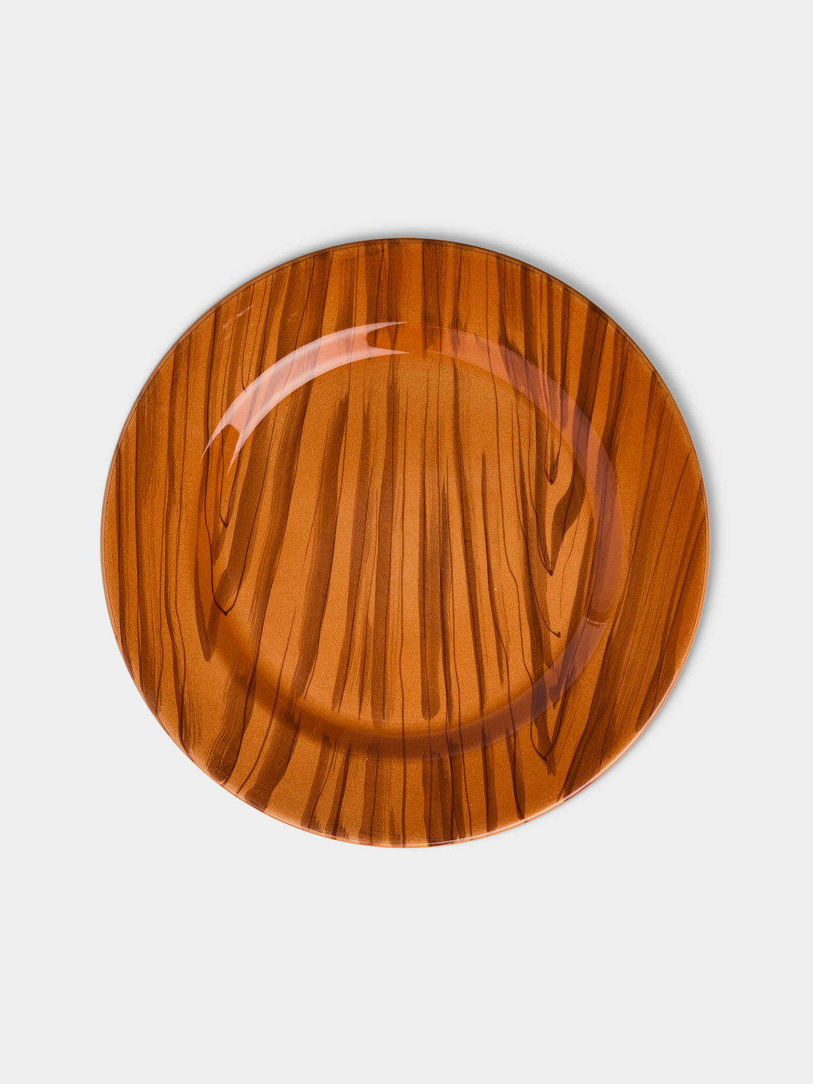 Este Ceramiche - Faux Bois Hand-Painted Dinner Plates – 11in/27.5cm (Set of 4) - Brown - ABASK - 