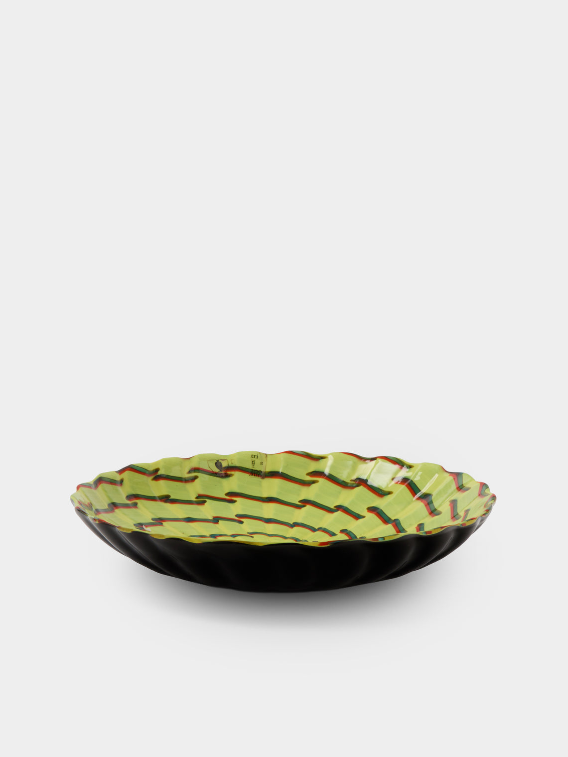 Antique and Vintage - 1981 Venini Calabash Glass Dish - Yellow - ABASK - 