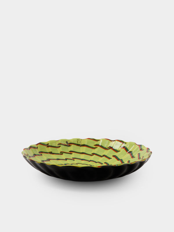 Antique and Vintage - 1981 Venini Calabash Glass Dish - Yellow - ABASK - 