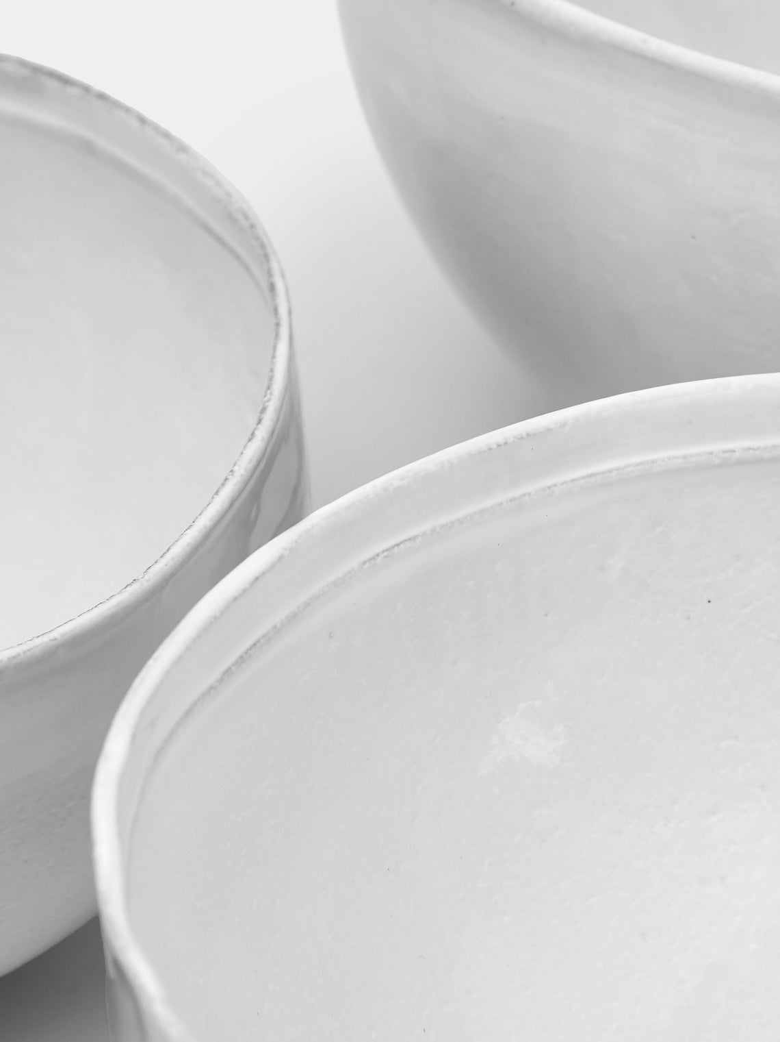 Simple Hand-Glazed Ceramic Salad Bowls (Set of 3)
