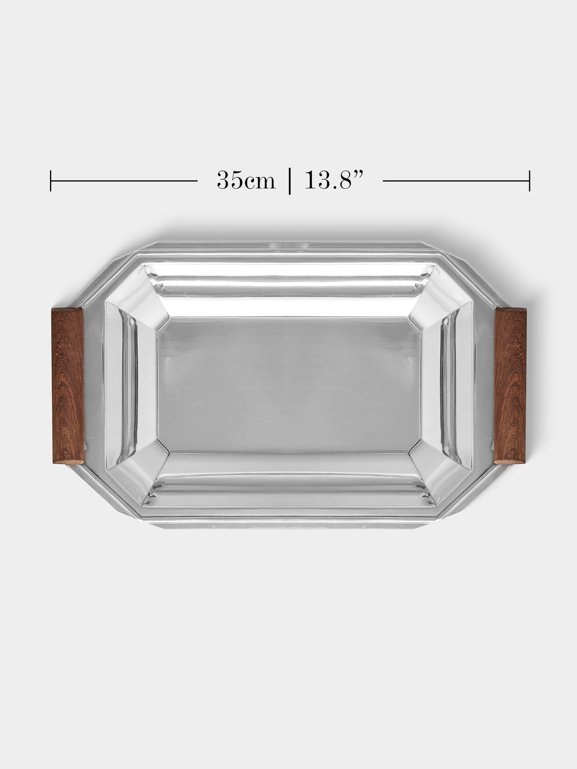 Antique and Vintage - 1930s Art Deco Silver-Plated and Wood Platter - Silver - ABASK